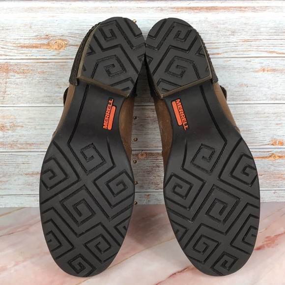 Merrell Shiloh Clogs in Oak Brown leather - Picture 8 of 13